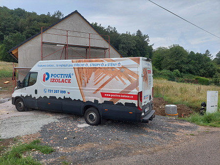 Izolace stropu novostavby rodinného domu v Ústeckém kraji